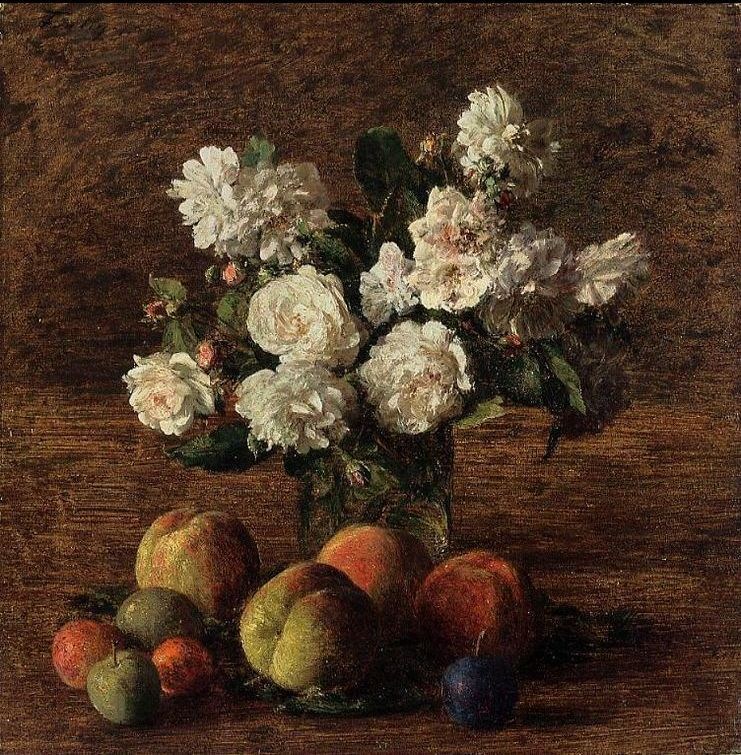 Henri Fantin-Latour Still Life Roses and Fruit